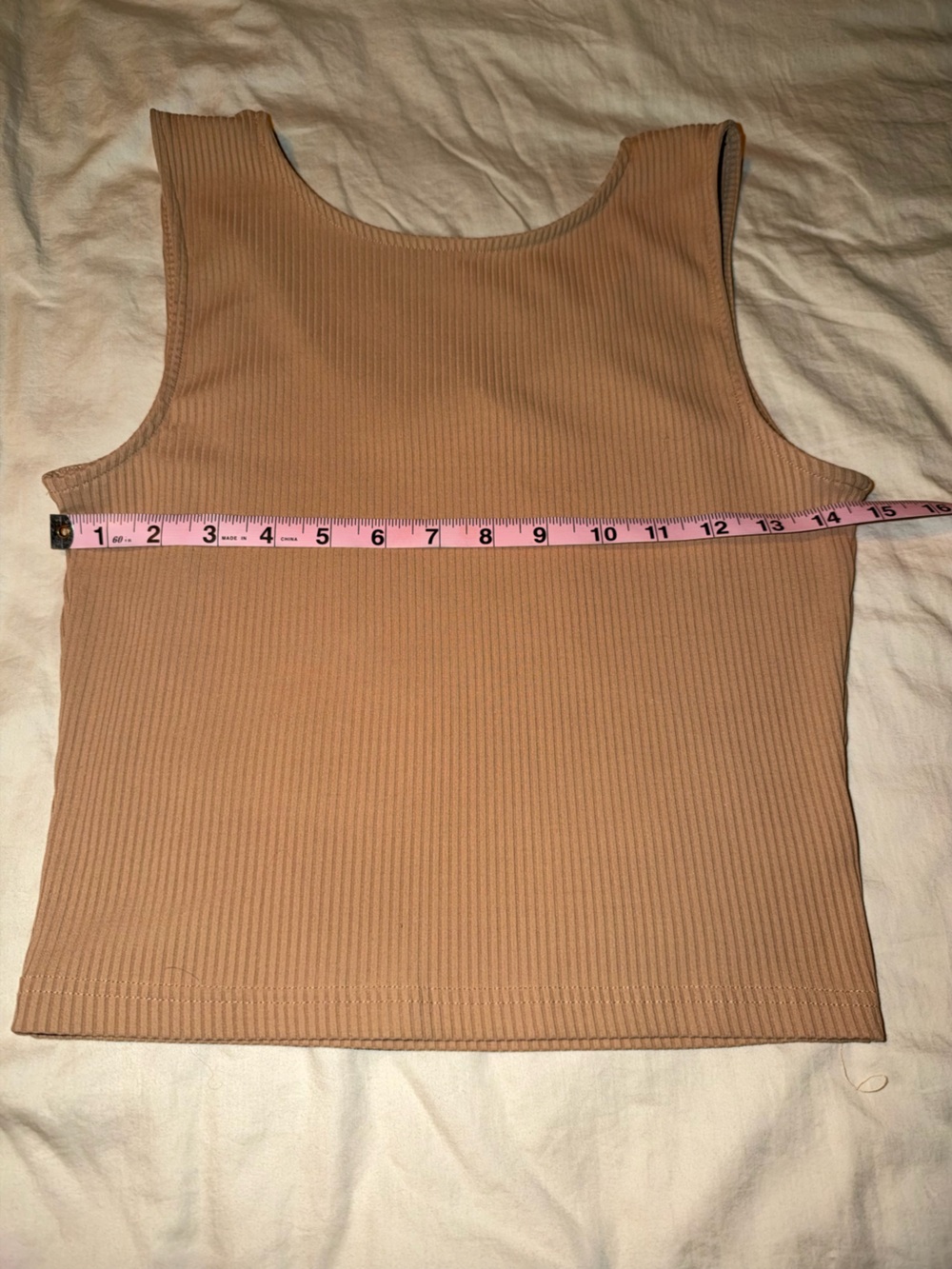 Ribbed Tank Top - Beige